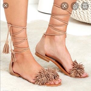 Tan Fringe Steve Madden Sandals
